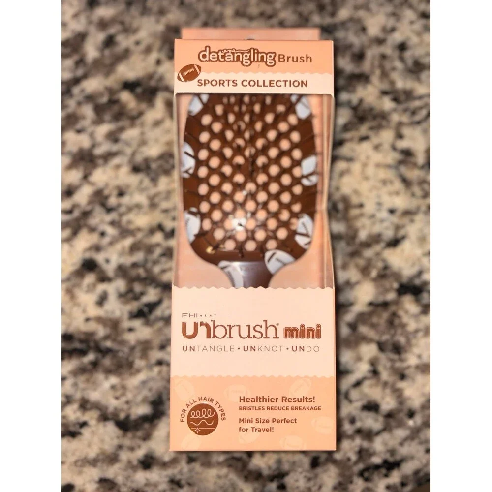 FHI Heat- UNbrush‎ Mini Detangling Brush, Sports Collection-Football, NEW!